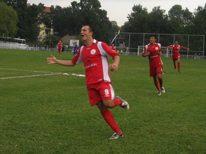 Lazar Vidić celebrates; photo: fkradnicki.com