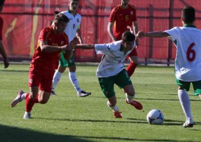 Moment of a friendly against Bulgaria; photo: FFM